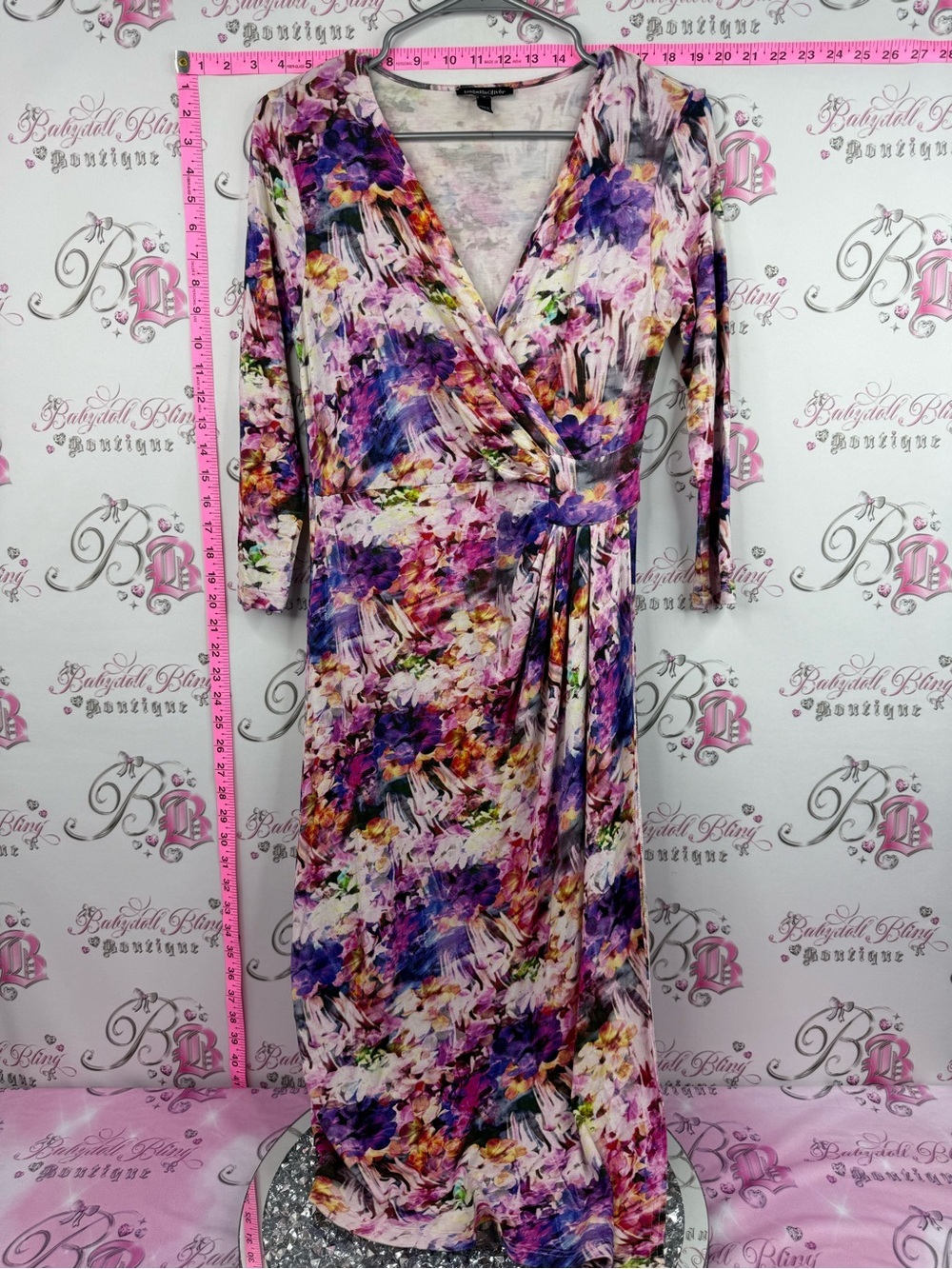 Isabella Oliver dress long Purple Multi Floral Wrap Maxi Dress